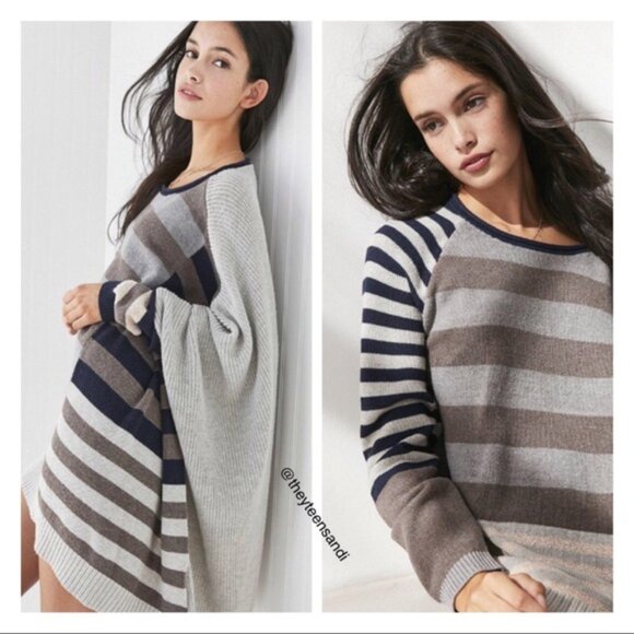 Urban Outfitters Silence + Noise Taylor Dolman Oversized Stripe Sweater Large - Picture 2 of 3